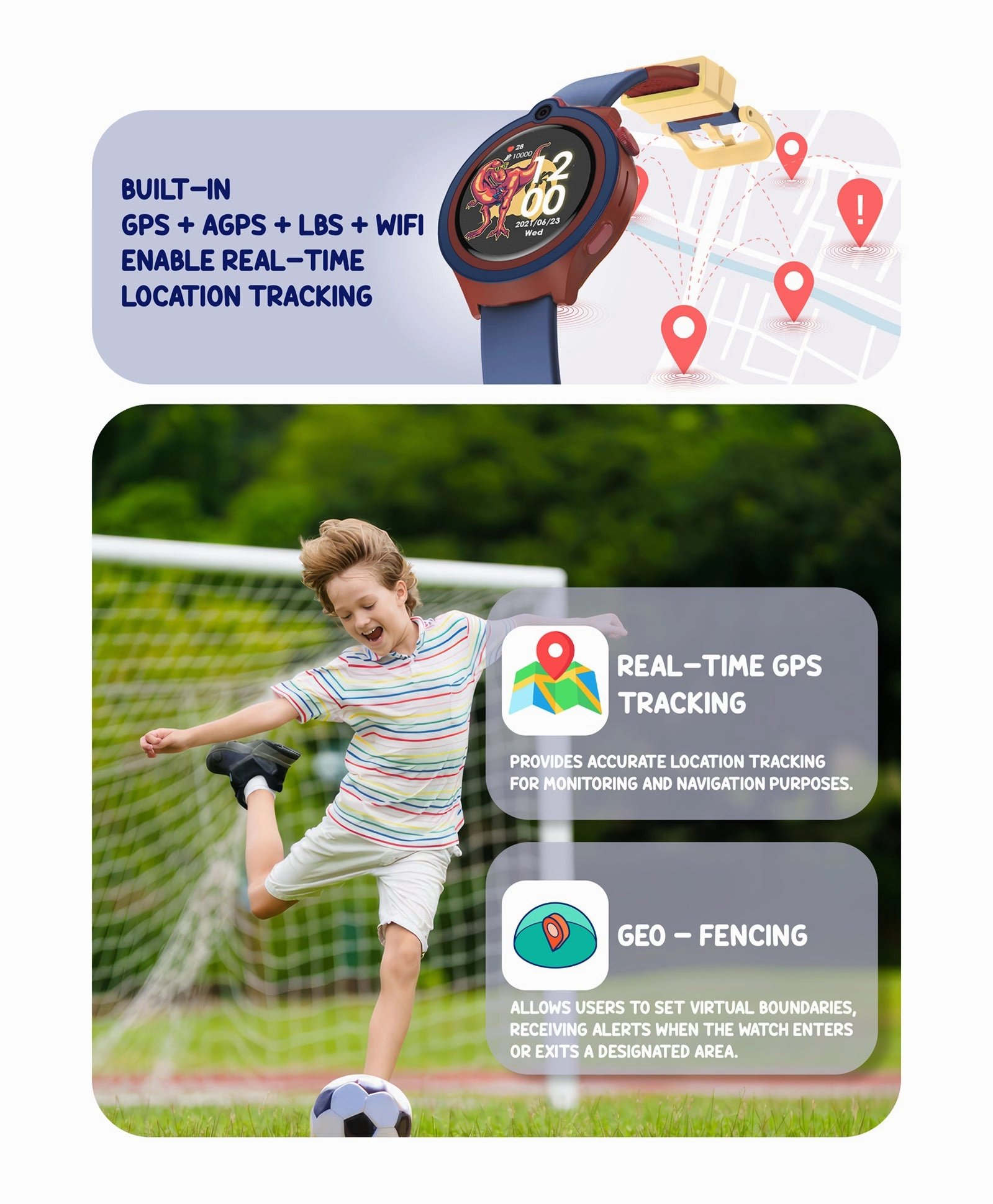 Spiky Cacus 4g Video & Voice Calling Smartwatch with GPS  - Blue