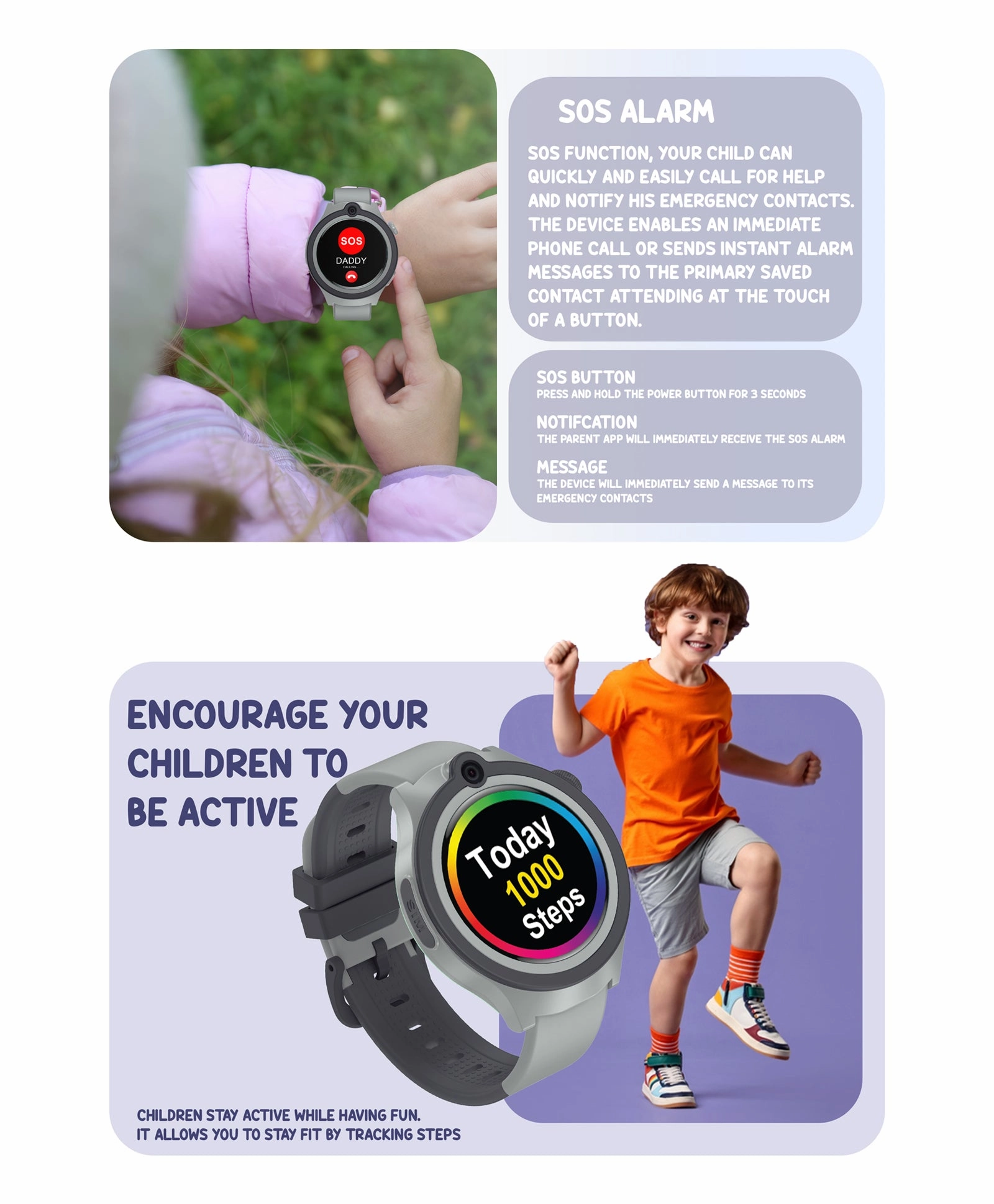 Spiky Cacus 4g Video & Voice Calling Smartwatch with GPS  - Pink