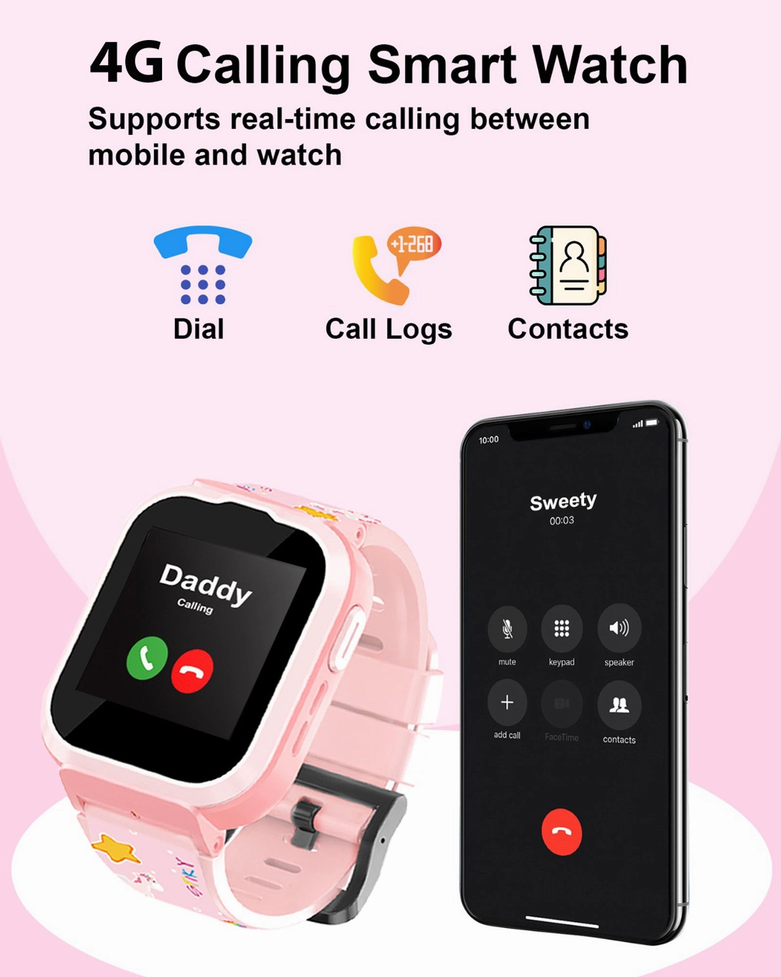 Spiky Cyclops 4g Voice Calling Kids Smartwatch