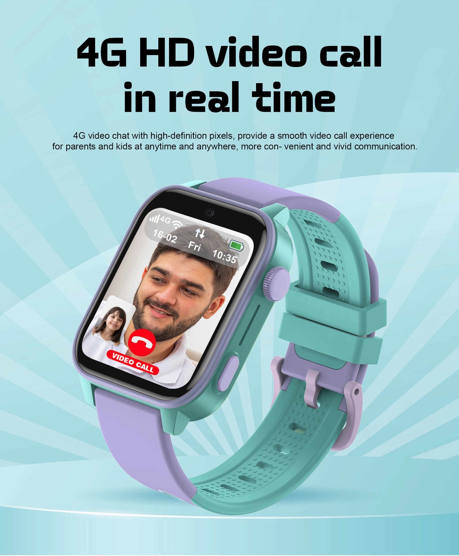 Spiky GNOME 4g Video & Voice Calling Smartwatch with - Black