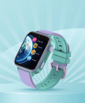 Spiky GNOME 4g Video & Voice Calling Smartwatch with - Purple,kids watch,smart watch for kids,kids GPS watch,waterproof kids watch,affordable smart watch for kids,watch for 3-10 year old,boys kids watch,girl kids watch