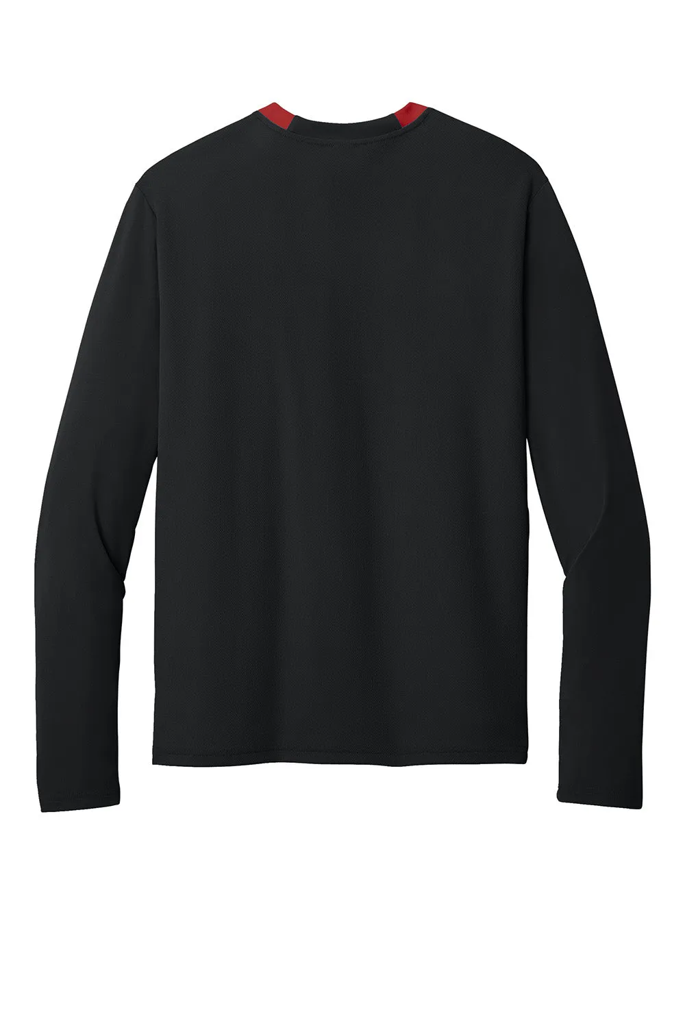 Sport-Tek Mens Club Moisture Wicking 1/4 Zip Sweatshirt - Black/Deep Red