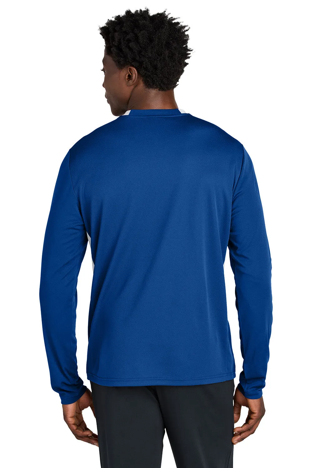Sport-Tek Mens Club Moisture Wicking 1/4 Zip Sweatshirt - True Royal Blue/White Clothing Sport-Tek