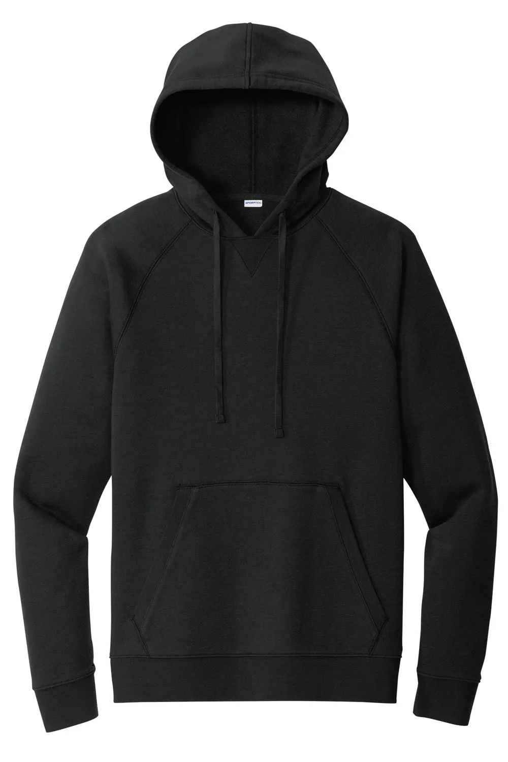 Sport-Tek Mens Drive Fleece Hooded Sweatshirt Hoodie w/ Pouch Pocket - Black