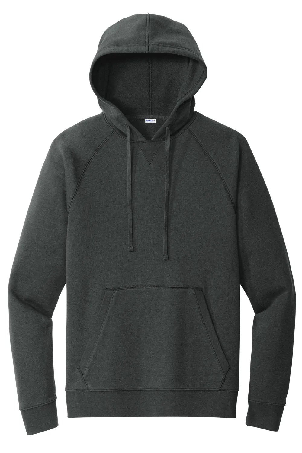 Sport-Tek Mens Drive Fleece Hooded Sweatshirt Hoodie w/ Pouch Pocket - Charcoal Grey