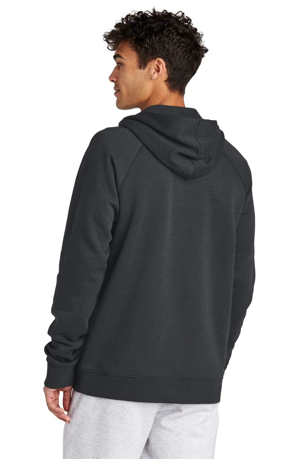 Sport-Tek Mens Drive Fleece Hooded Sweatshirt Hoodie w/ Pouch Pocket - Charcoal Grey