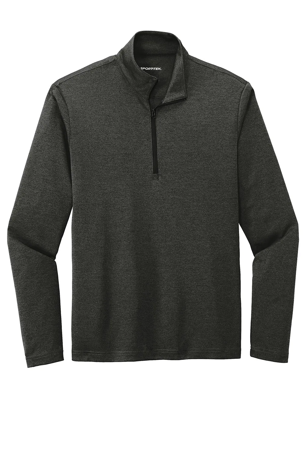Sport-Tek Mens Endeavor Moisture Wicking 1/4 Zip Sweatshirt - Heather Black Clothing Sport-Tek