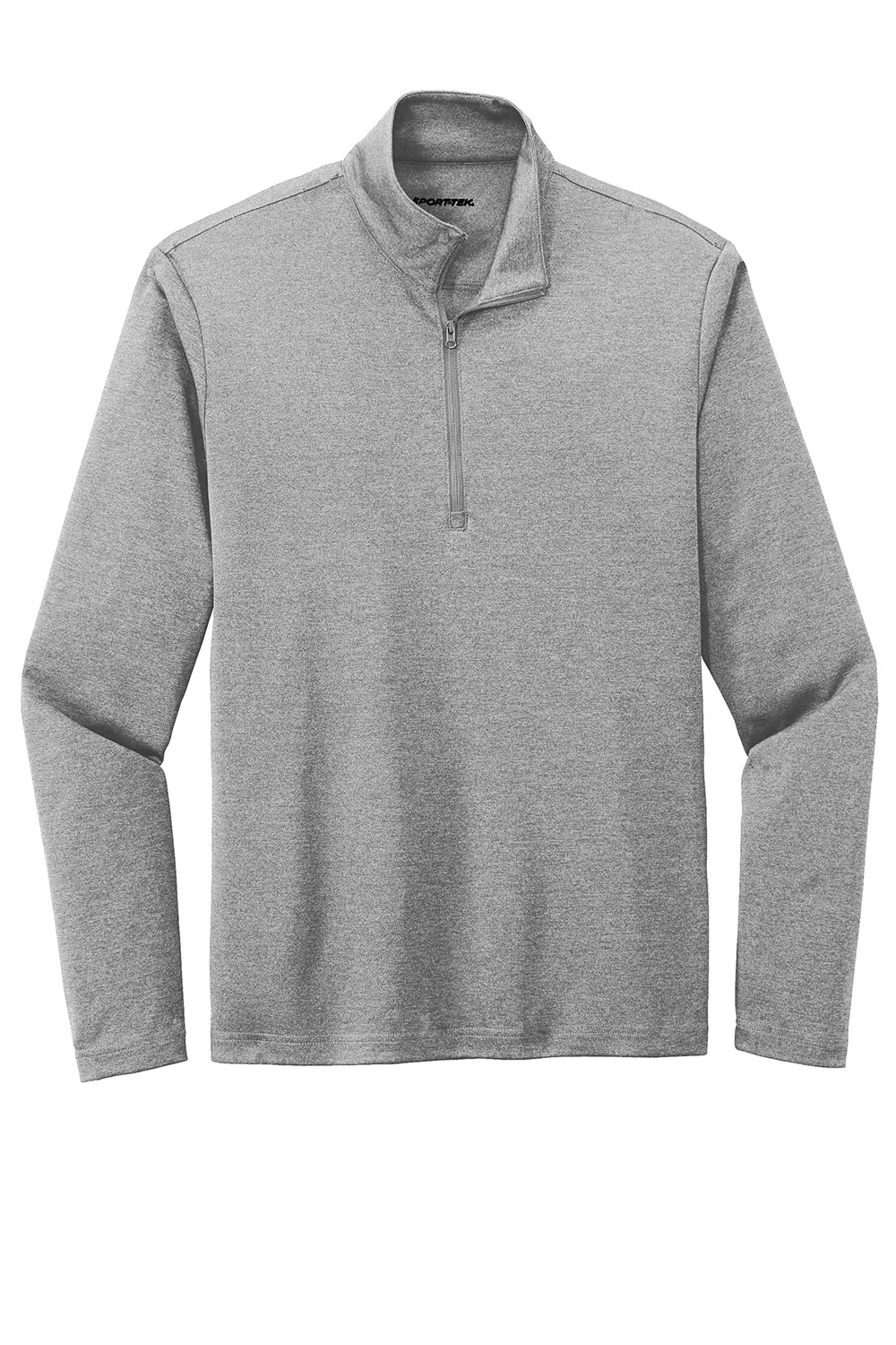 Sport-Tek Mens Endeavor Moisture Wicking 1/4 Zip Sweatshirt - Heather Light Grey Clothing Sport-Tek