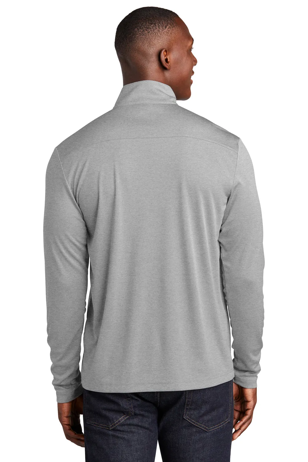 Sport-Tek Mens Endeavor Moisture Wicking 1/4 Zip Sweatshirt - Heather Light Grey Clothing Sport-Tek
