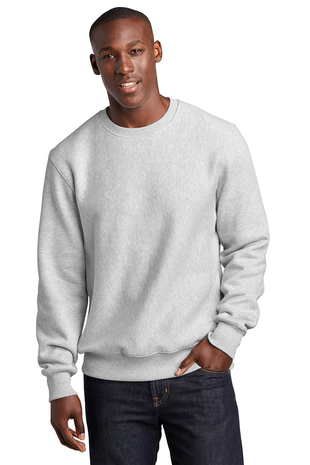 Sport-Tek Mens Fleece Crewneck Sweatshirt - Heather Grey Clothing Sport-Tek
