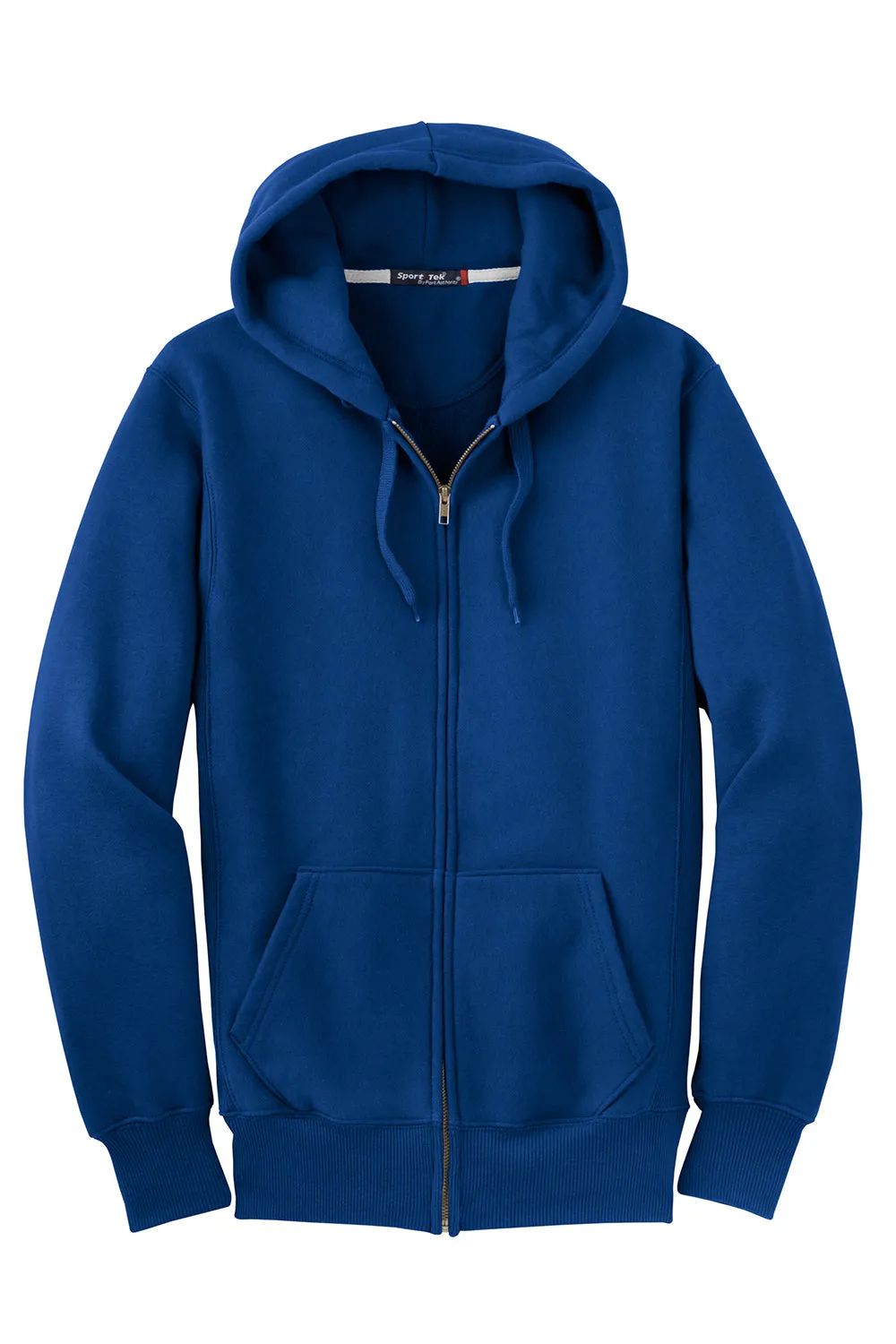 Sport-Tek Mens Fleece Full Zip Hooded Sweatshirt Hoodie w/ Pockets - Royal Blue