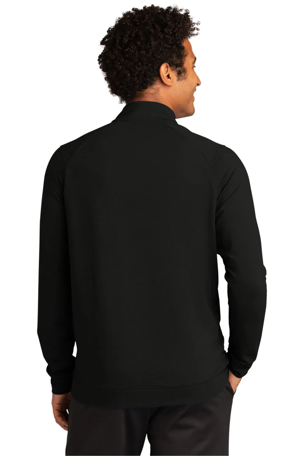 Sport-Tek Mens Flex Fleece Moisture Wicking Full Zip Sweatshirt w/ Pockets - Black