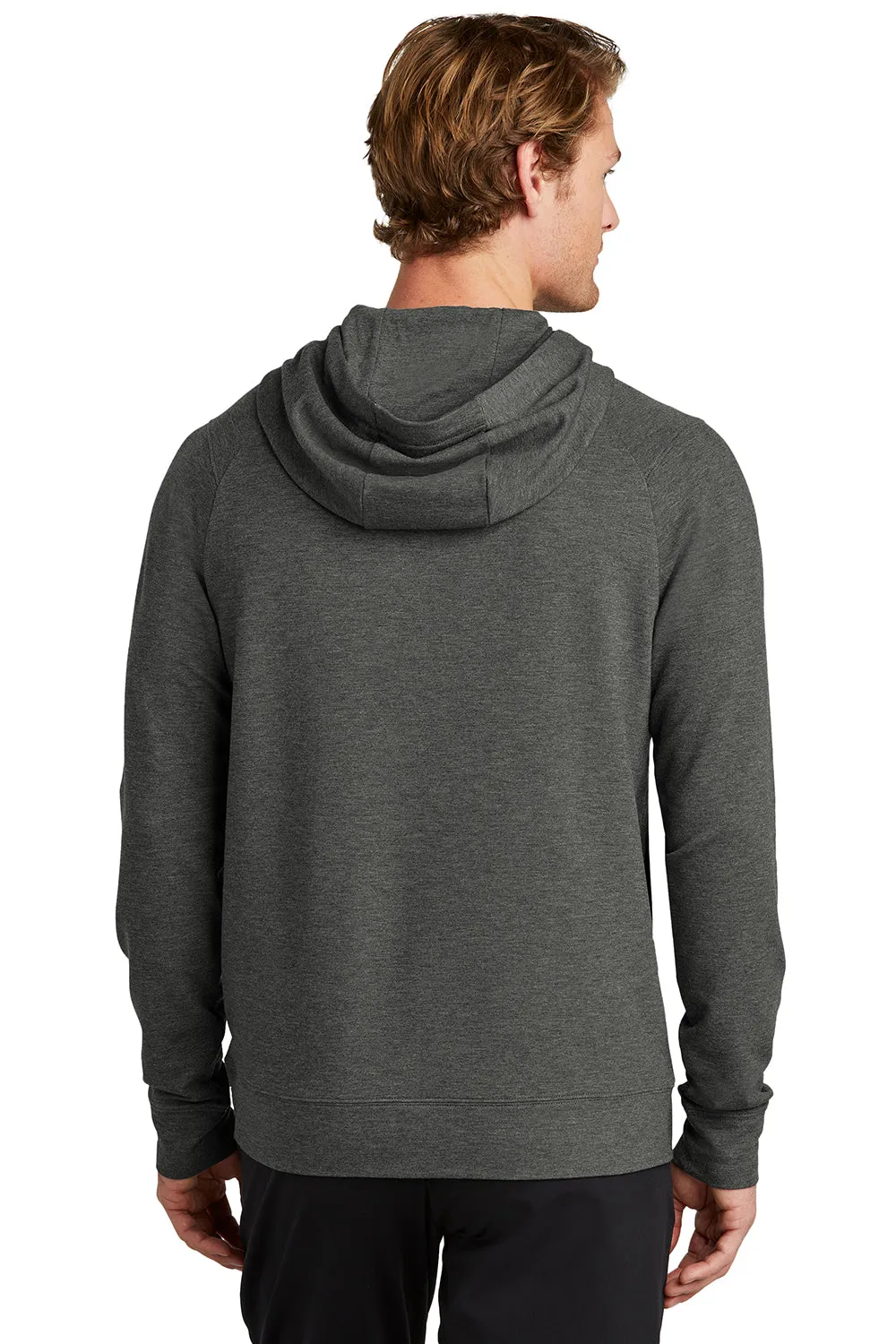 Sport-Tek Mens Flex Fleece Moisture Wicking Hooded Sweatshirt Hoodie w/ Pockets - Heather Dark Grey