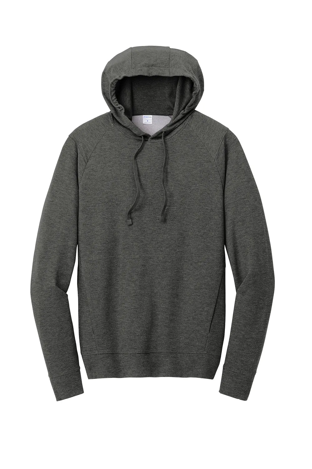 Sport-Tek Mens Flex Fleece Moisture Wicking Hooded Sweatshirt Hoodie w/ Pockets - Heather Dark Grey