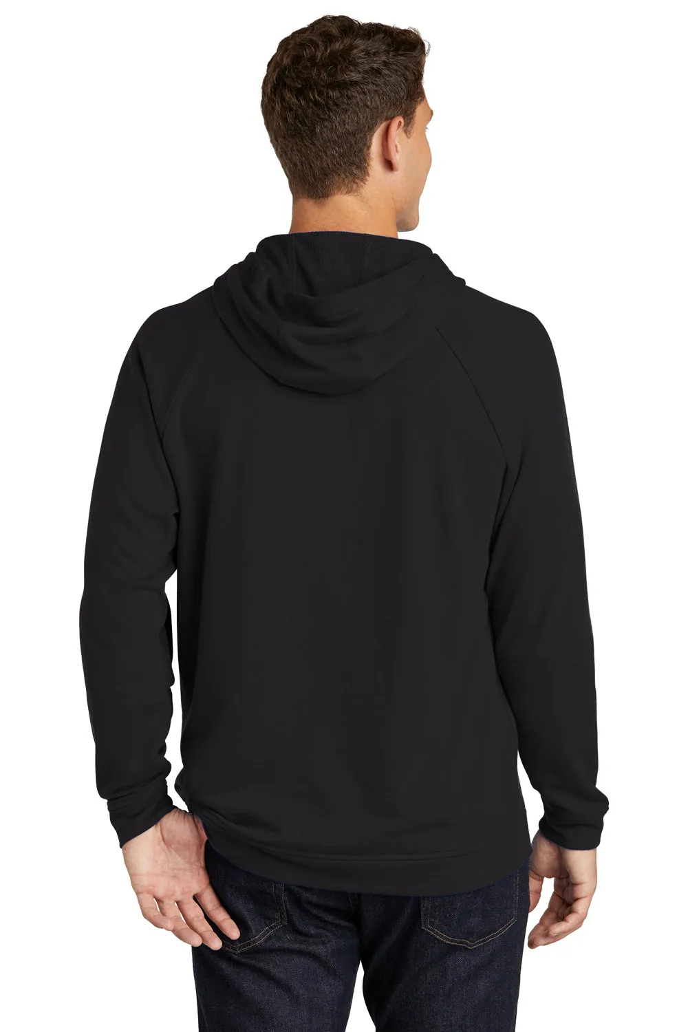 Sport-Tek Mens French Terry Hooded Sweatshirt Hoodie w/ Pouch Pocket - Black Clothing Sport-Tek