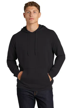 Sport-Tek Mens French Terry Hooded Sweatshirt Hoodie w/ Pouch Pocket - Black Clothing Sport-Tek