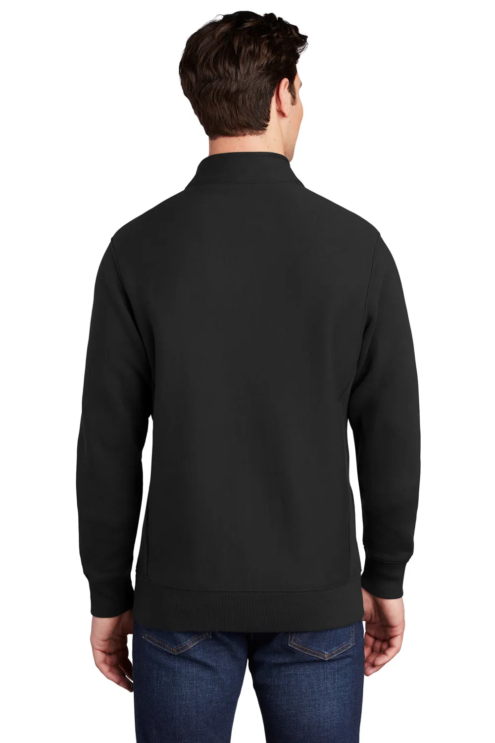Sport-Tek Mens Full Zip Sweatshirt w/ Pockets - Black