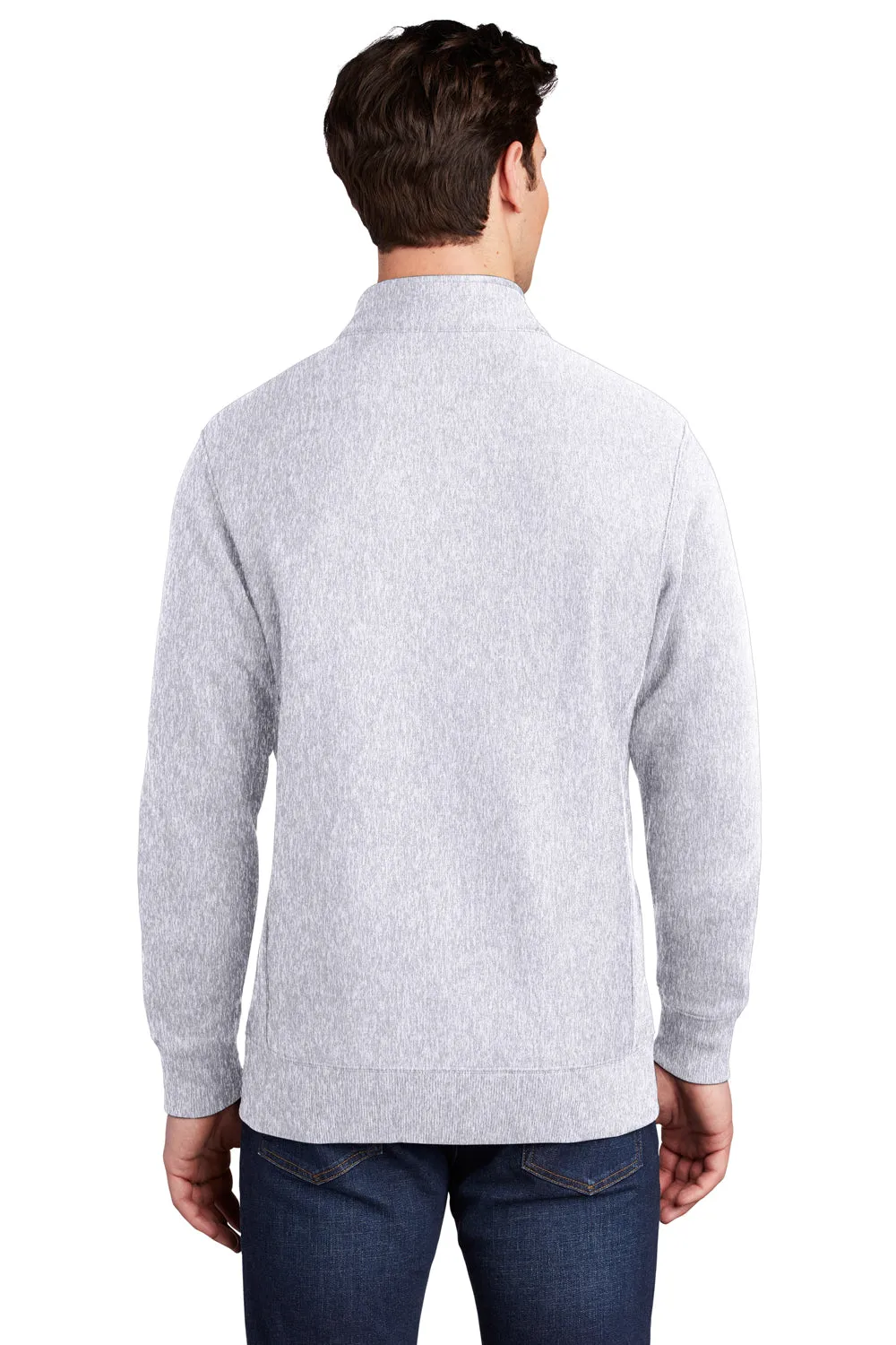 Sport-Tek Mens Full Zip Sweatshirt w/ Pockets - Heather Grey Clothing Sport-Tek