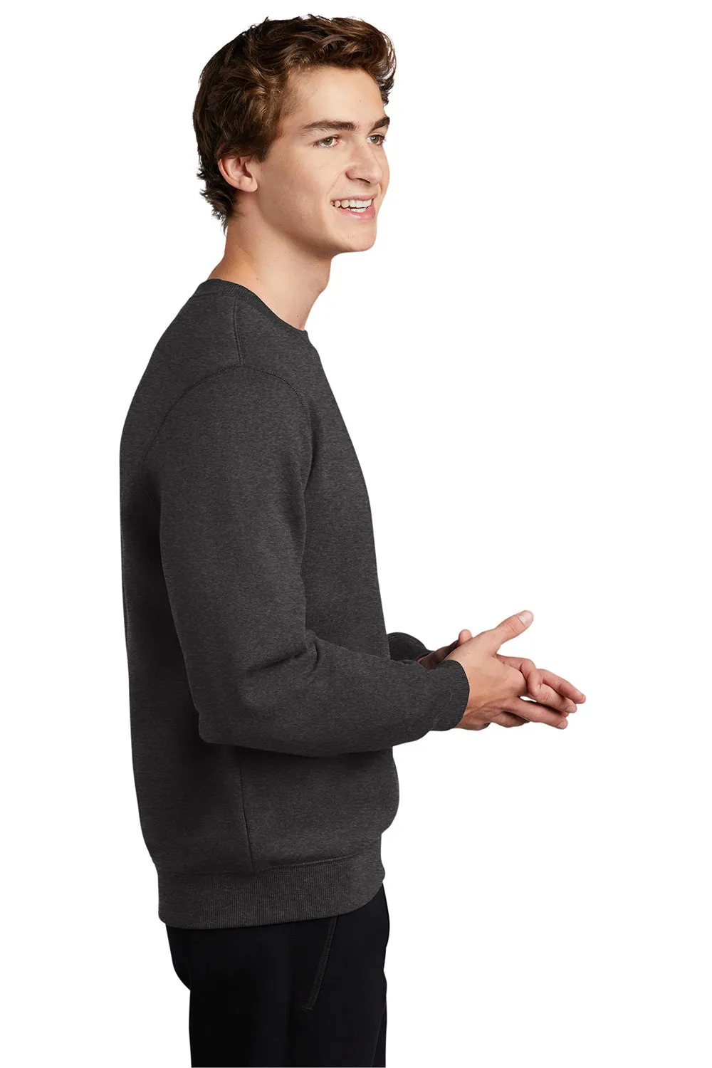 Sport-Tek Mens Shrink Resistant Fleece Crewneck Sweatshirt - Heather Graphite Grey Clothing Sport-Tek