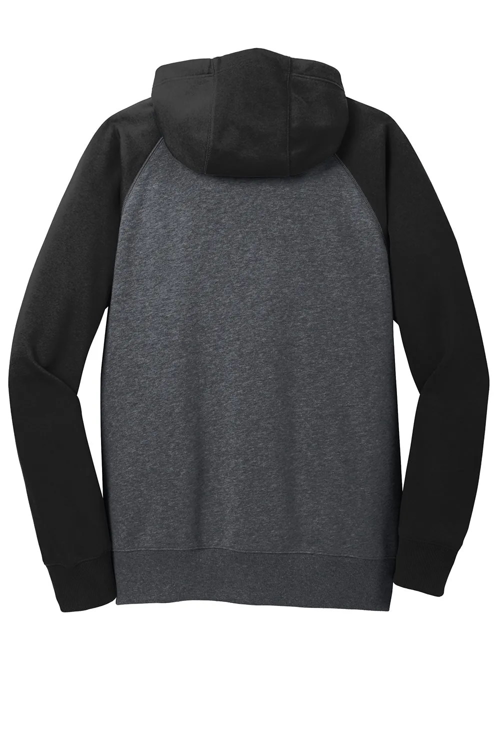 Sport-Tek Mens Shrink Resistant Fleece Full Zip Hooded Sweatshirt Hoodie w/ Pockets - Heather Graphite Grey/Black - Closeout Clothing Sport-Tek
