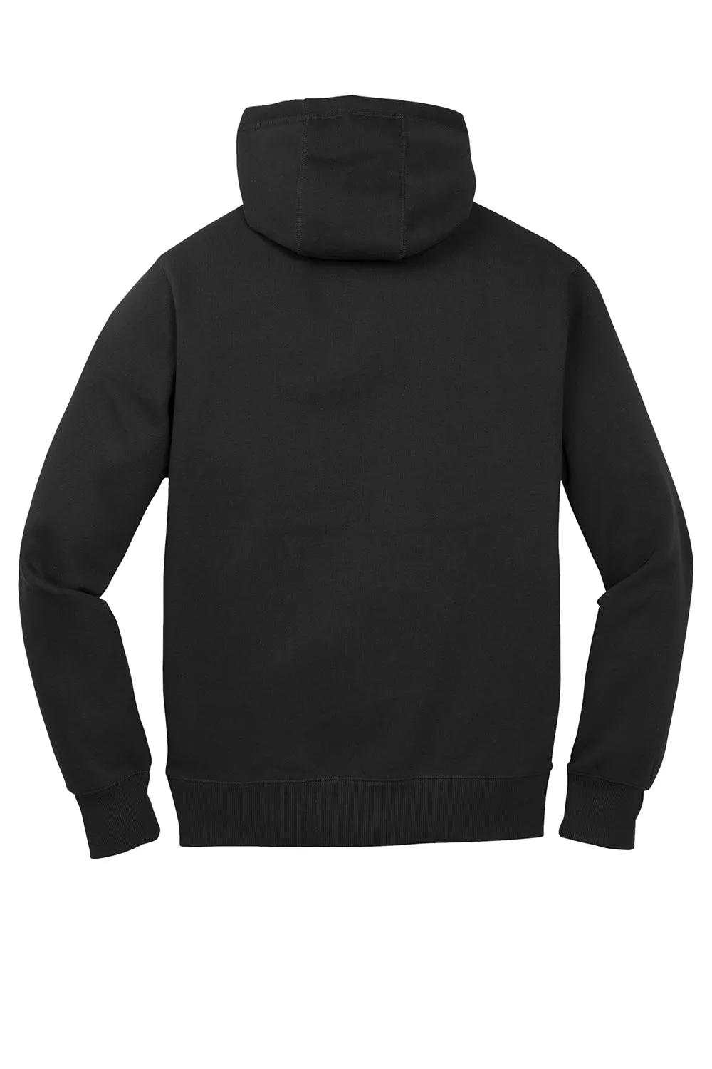 Sport-Tek Mens Shrink Resistant Fleece Hooded Sweatshirt Hoodie w/ Pouch Pocket - Black