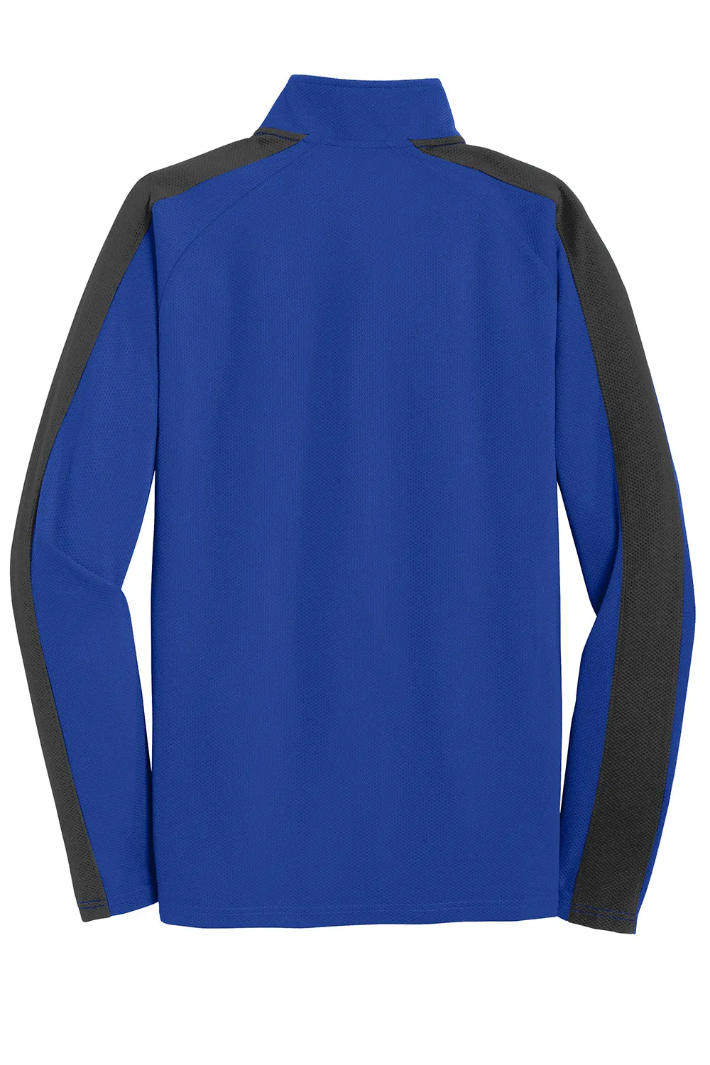 Sport-Tek Mens Sport-Wick Moisture Wicking 1/4 Zip Sweatshirt - True Royal Blue/Black - Closeout