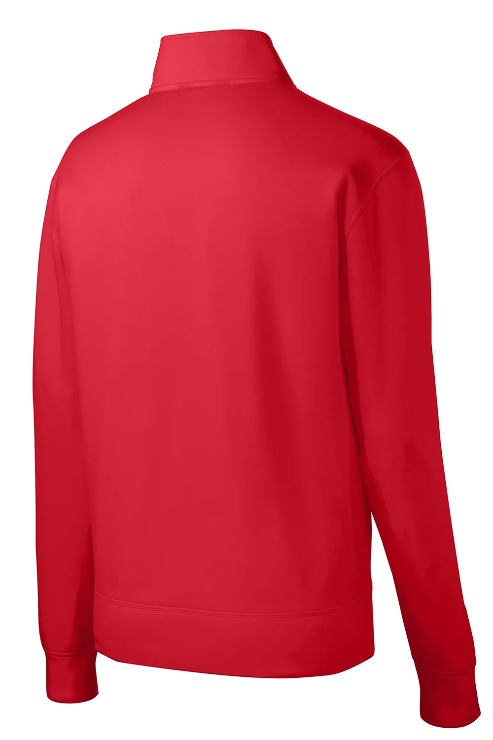 Sport-Tek Mens Sport-Wick Moisture Wicking Fleece Full Zip Sweatshirt w/ Pockets - Deep Red