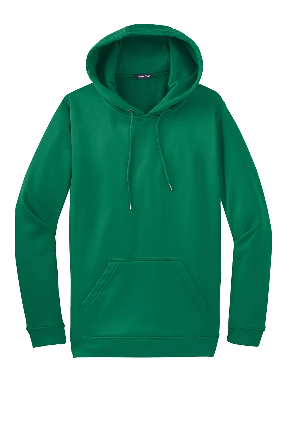 Sport-Tek Mens Sport-Wick Moisture Wicking Fleece Hooded Sweatshirt Hoodie w/ Pouch Pocket - Kelly Green