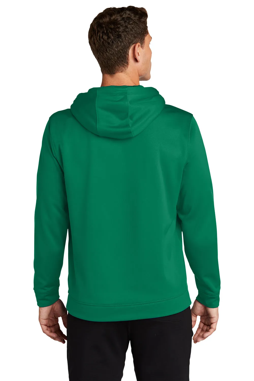 Sport-Tek Mens Sport-Wick Moisture Wicking Fleece Hooded Sweatshirt Hoodie w/ Pouch Pocket - Kelly Green