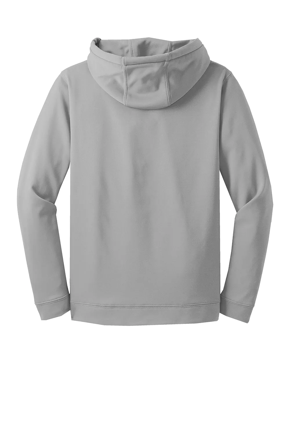 Sport-Tek Mens Sport-Wick Moisture Wicking Fleece Hooded Sweatshirt Hoodie w/ Pouch Pocket - Silver Grey