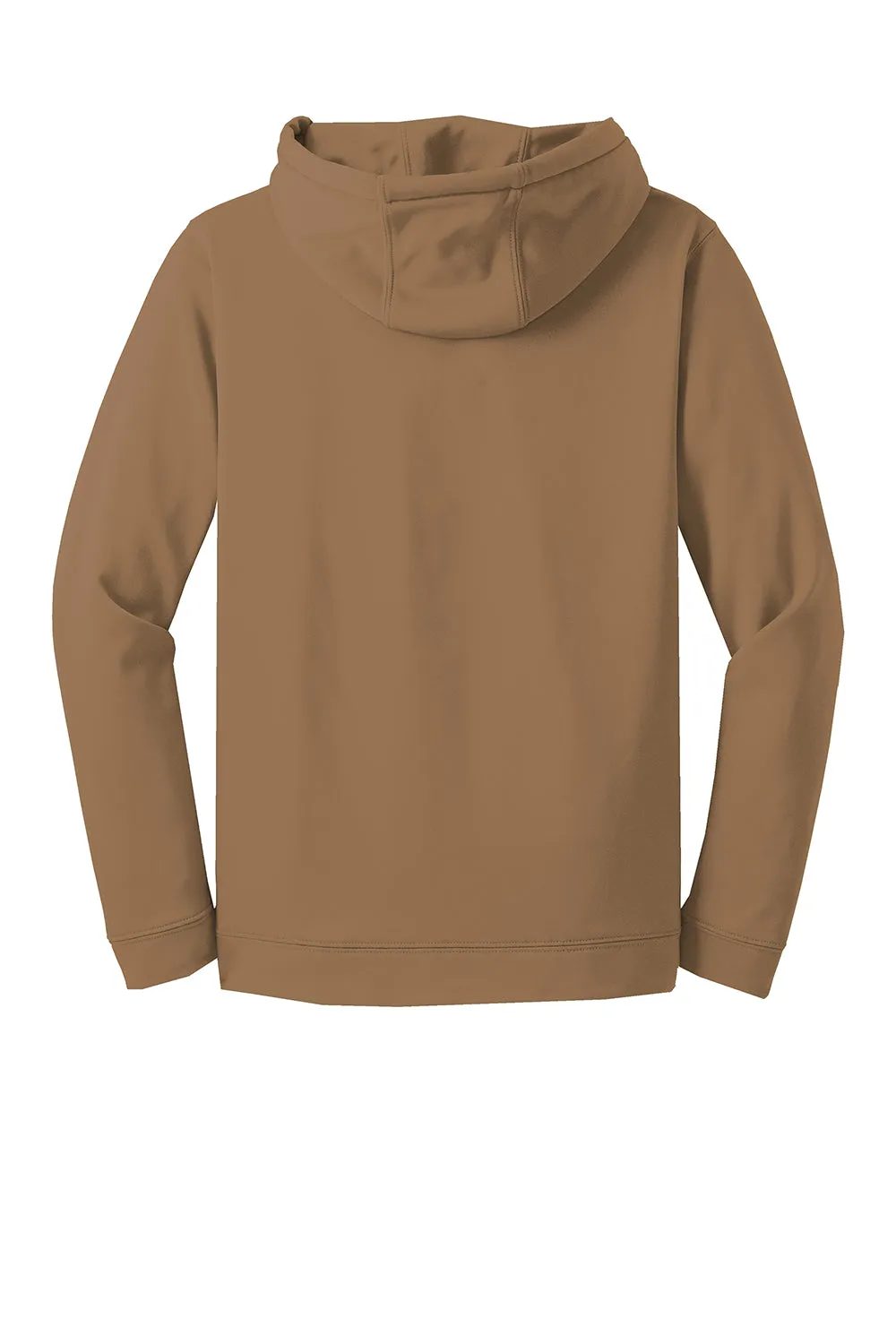 Sport-Tek Mens Sport-Wick Moisture Wicking Fleece Hooded Sweatshirt Hoodie w/ Pouch Pocket - Woodland Brown