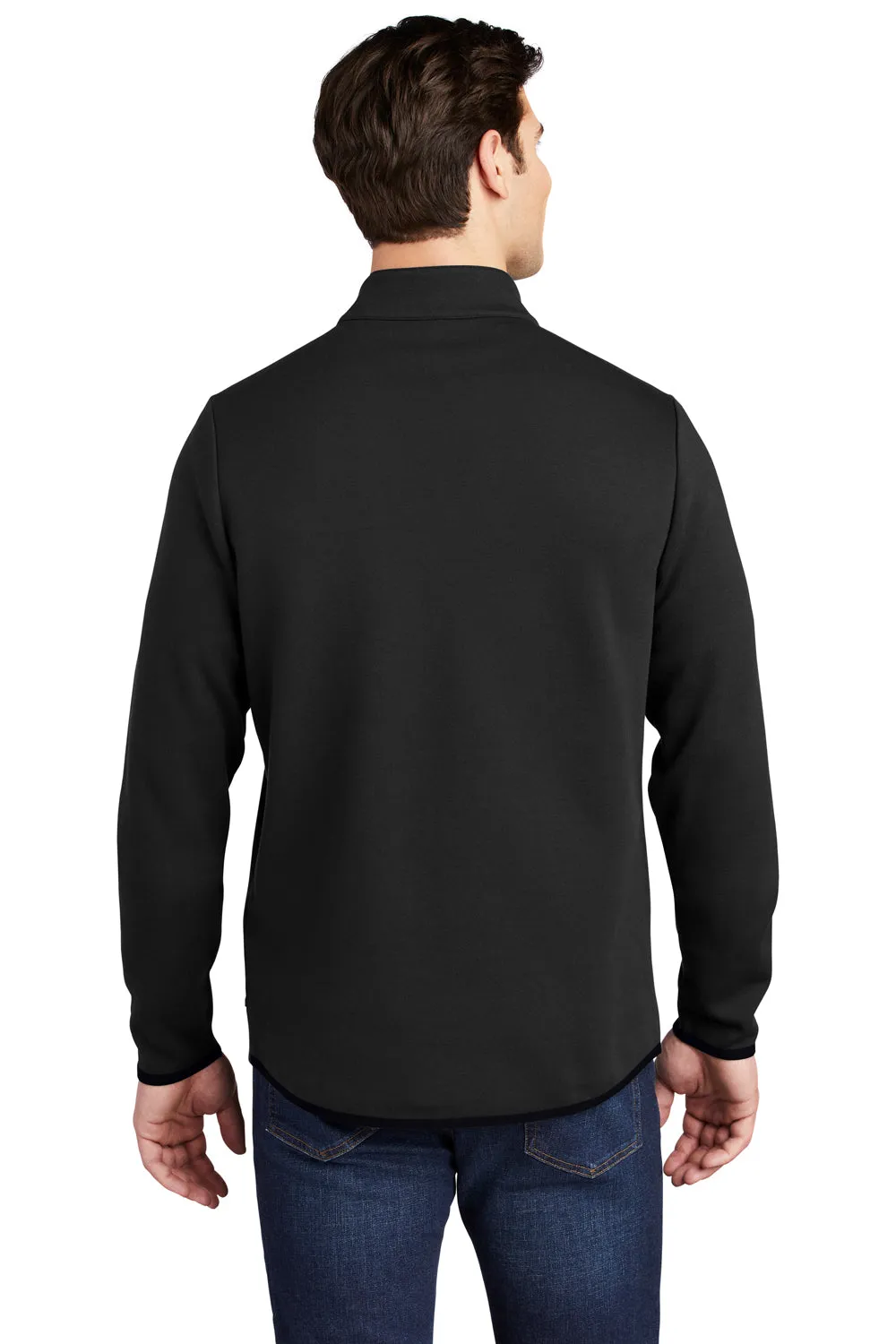 Sport-Tek Mens Triumph Fleece 1/4 Zip Sweatshirt w/ Pouch Pocket - Black Clothing Sport-Tek