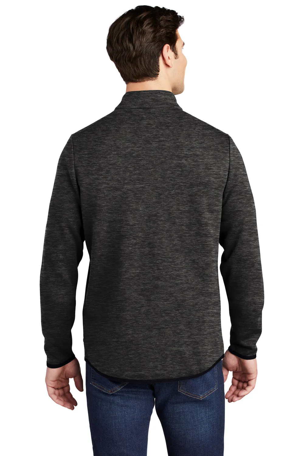 Sport-Tek Mens Triumph Fleece 1/4 Zip Sweatshirt w/ Pouch Pocket - Heather Black Clothing Sport-Tek