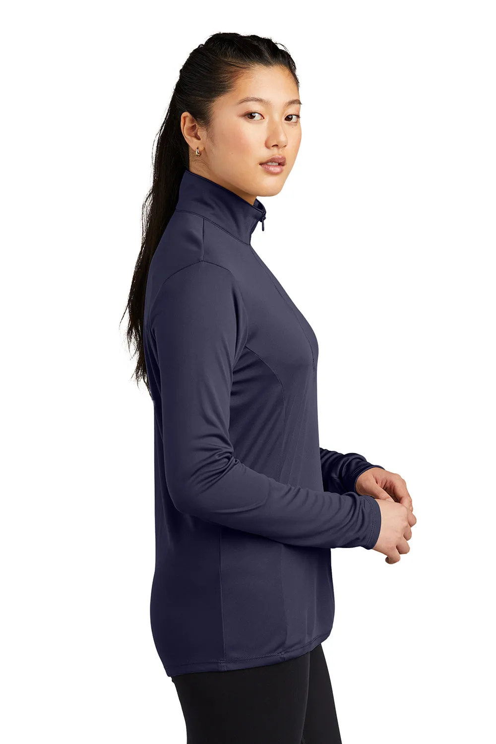 Sport-Tek Womens Competitor Moisture Wicking 1/4 Zip Sweatshirt - True Navy Blue