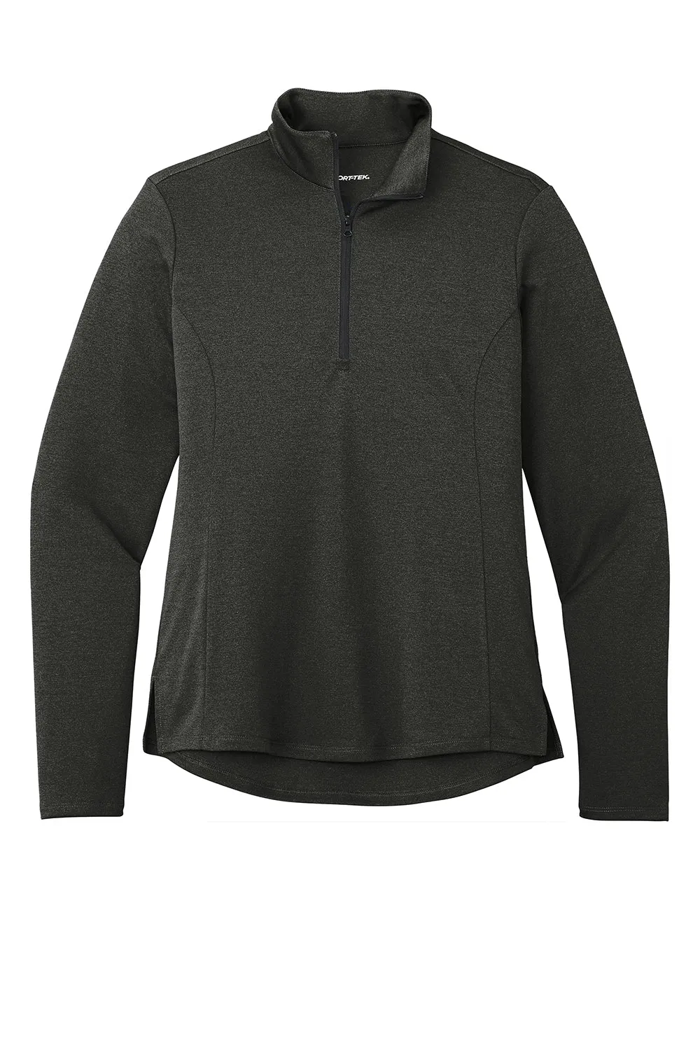Sport-Tek Womens Endeavor Moisture Wicking 1/4 Zip Sweatshirt - Heather Black