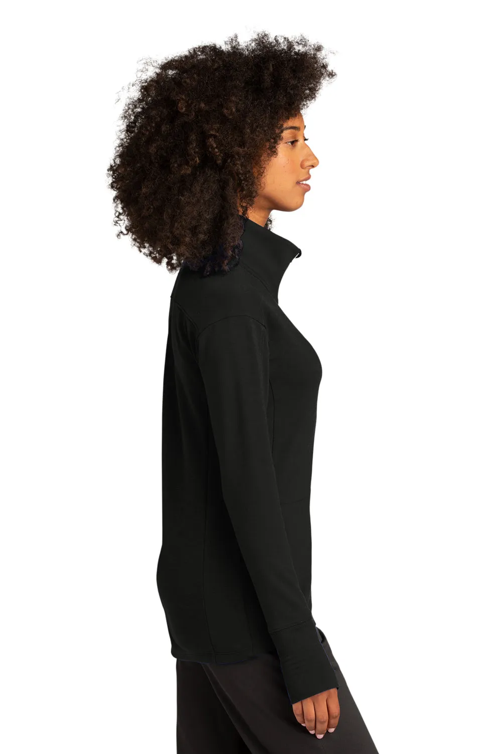 Sport-Tek Womens Flex Fleece Moisture Wicking Full Zip Sweatshirt w/ Pockets - Black