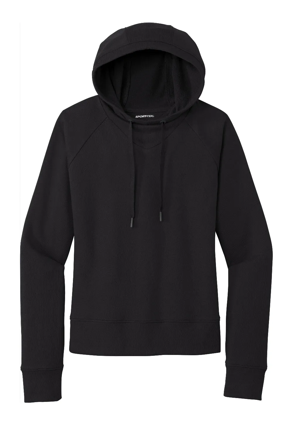 Sport-Tek Womens French Terry Hooded Sweatshirt Hoodie - Black - Closeout
