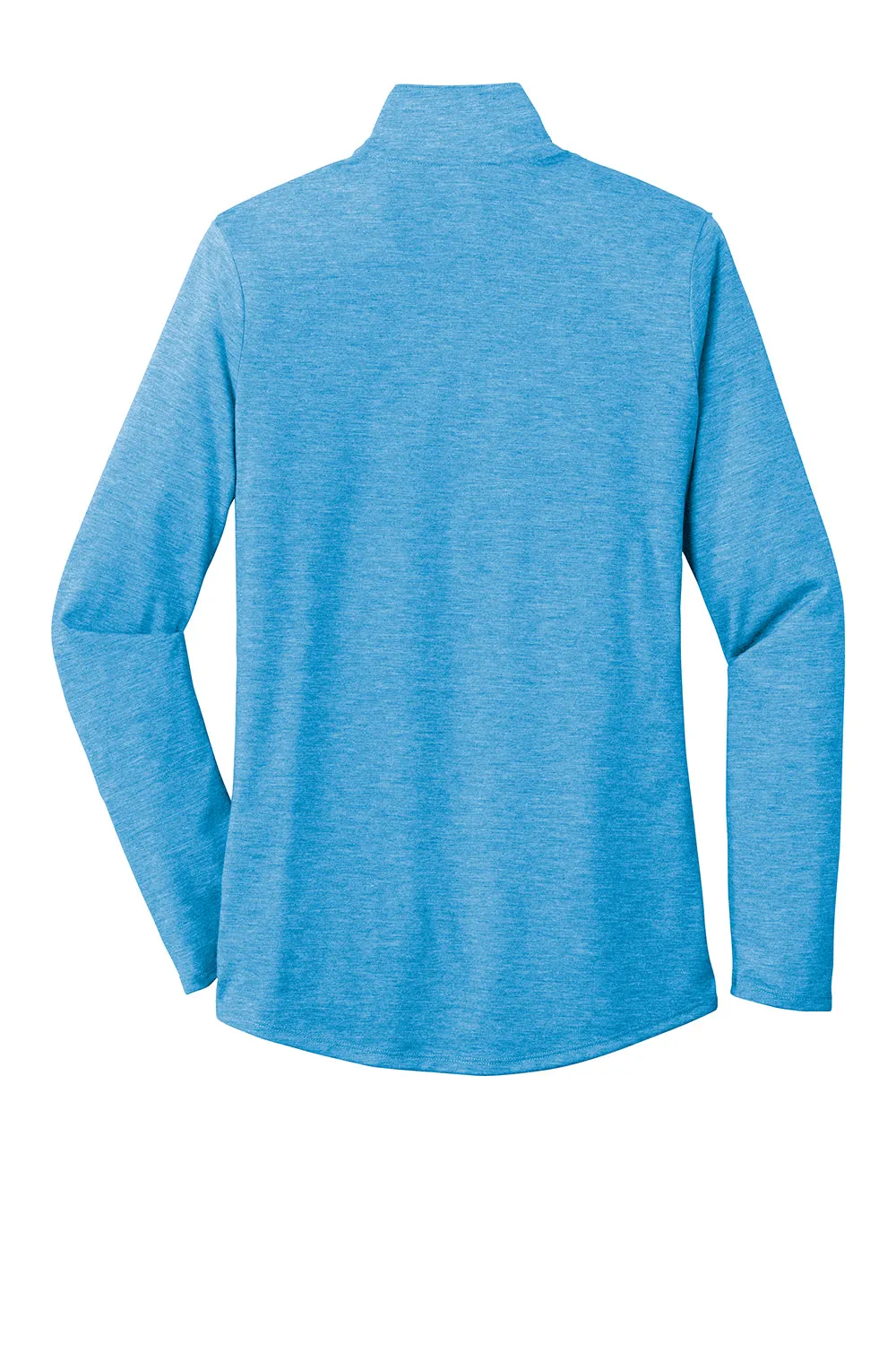 Sport-Tek Womens Moisture Wicking 1/4 Zip Sweatshirt - Heather Pond Blue