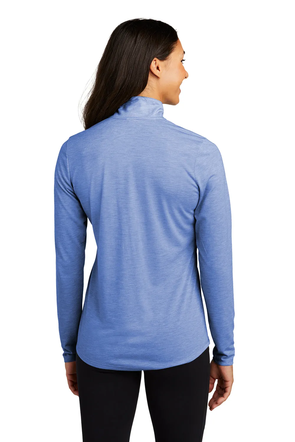 Sport-Tek Womens Moisture Wicking 1/4 Zip Sweatshirt - Heather True Royal Blue