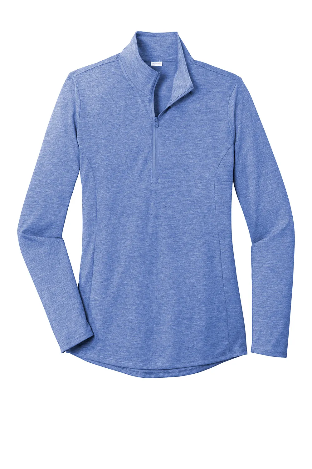 Sport-Tek Womens Moisture Wicking 1/4 Zip Sweatshirt - Heather True Royal Blue
