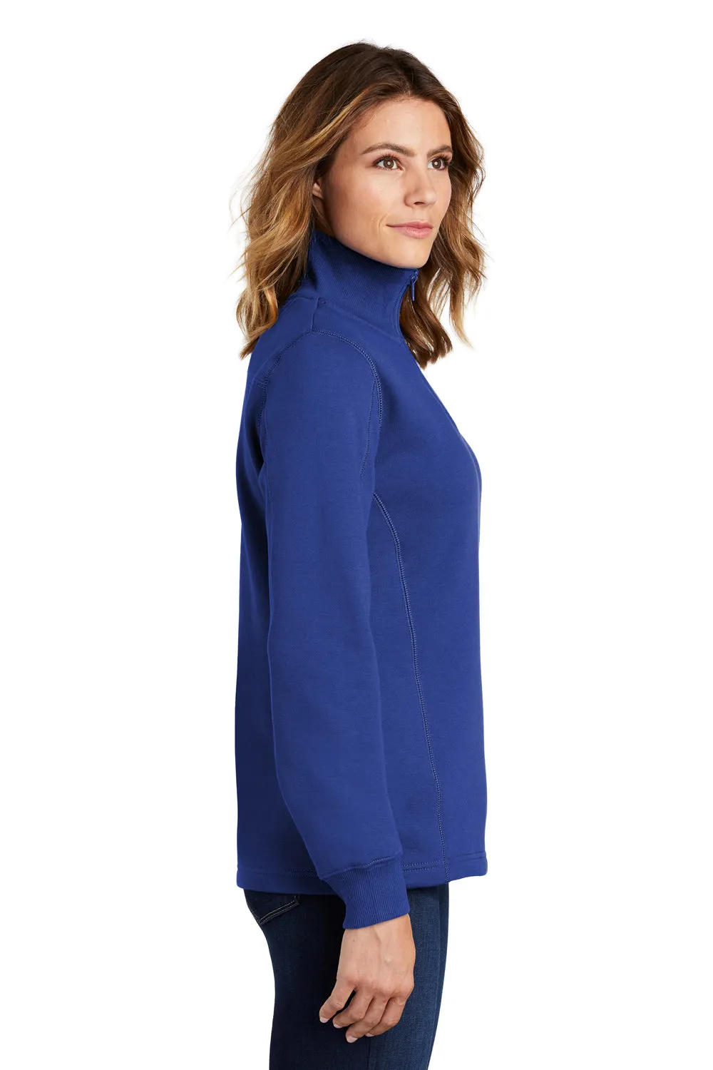 Sport-Tek Womens Shrink Resistant Fleece 1/4 Zip Sweatshirt - True Royal Blue