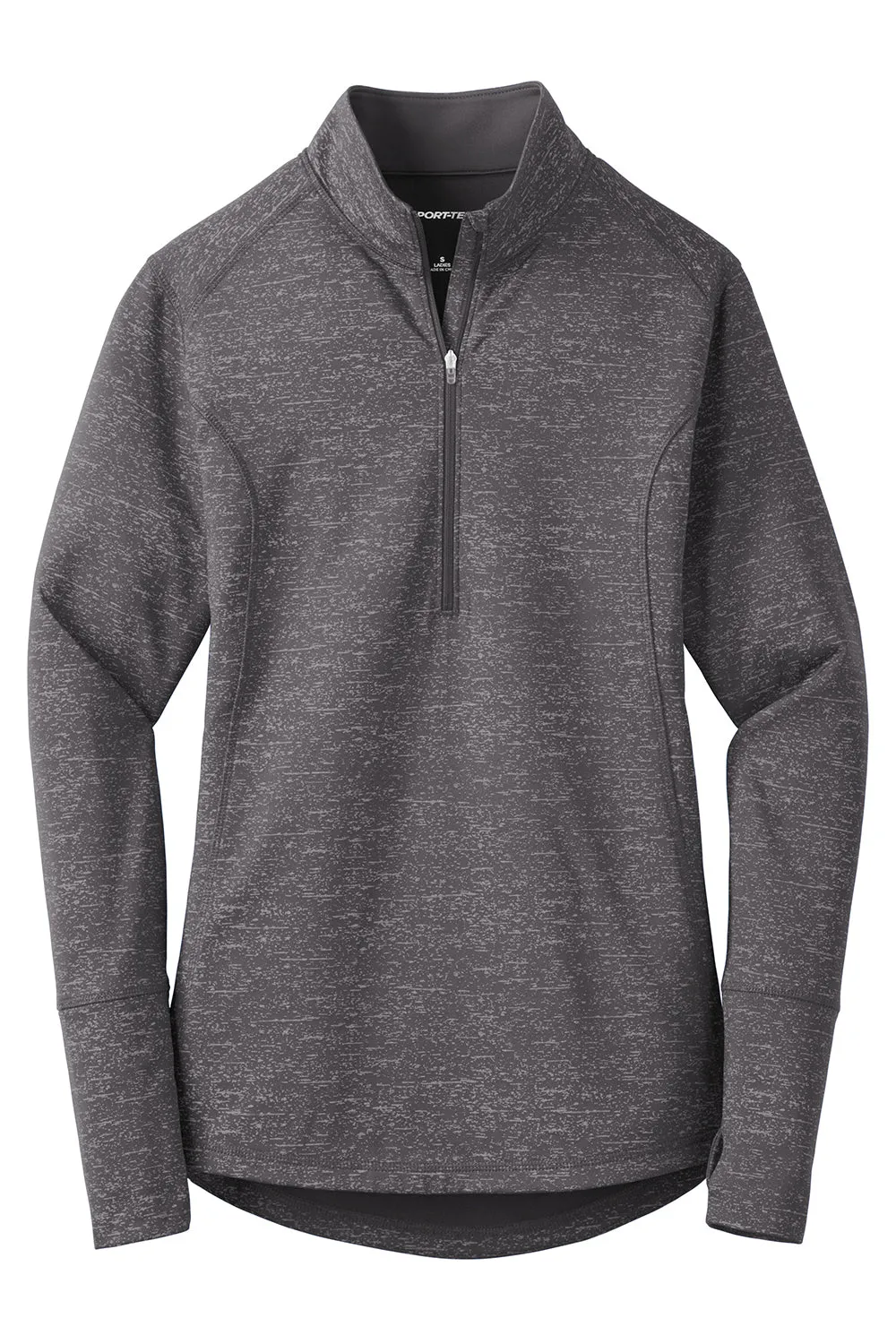 Sport-Tek Womens Sport-Wick Moisture Wicking 1/4 Zip Sweatshirt - Charcoal Grey - Closeout
