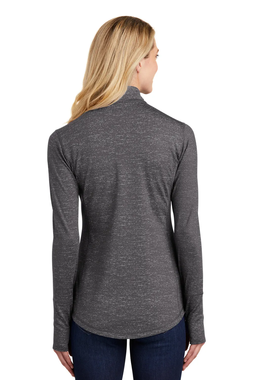 Sport-Tek Womens Sport-Wick Moisture Wicking 1/4 Zip Sweatshirt - Charcoal Grey - Closeout