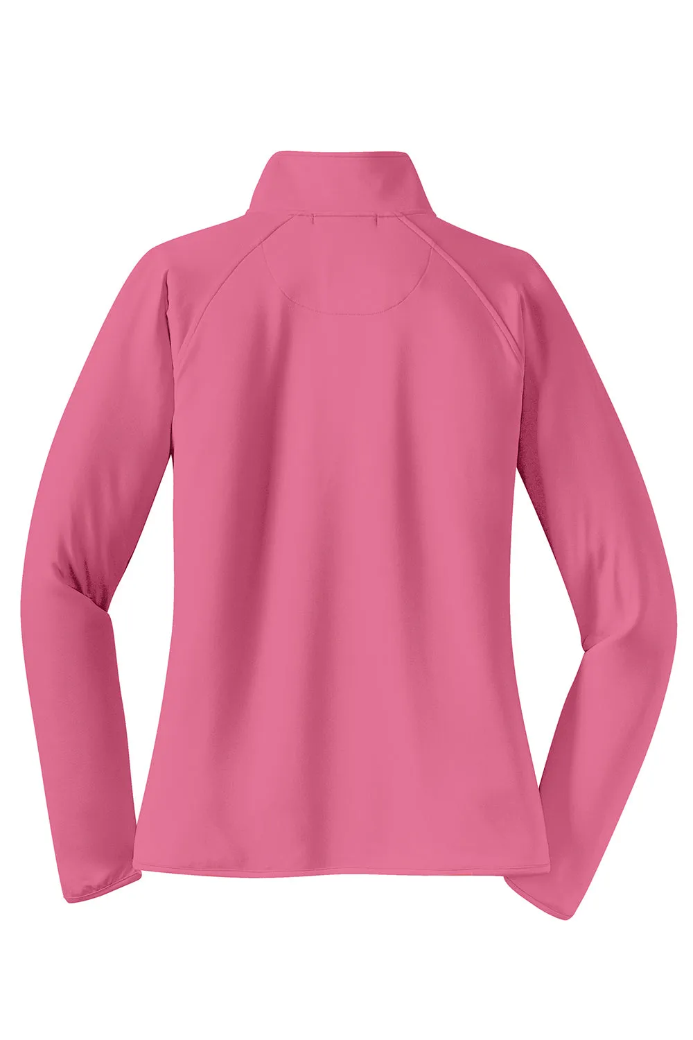 Sport-Tek Womens Sport-Wick Moisture Wicking 1/4 Zip Sweatshirt w/ Pouch Pocket - Dusty Rose Pink