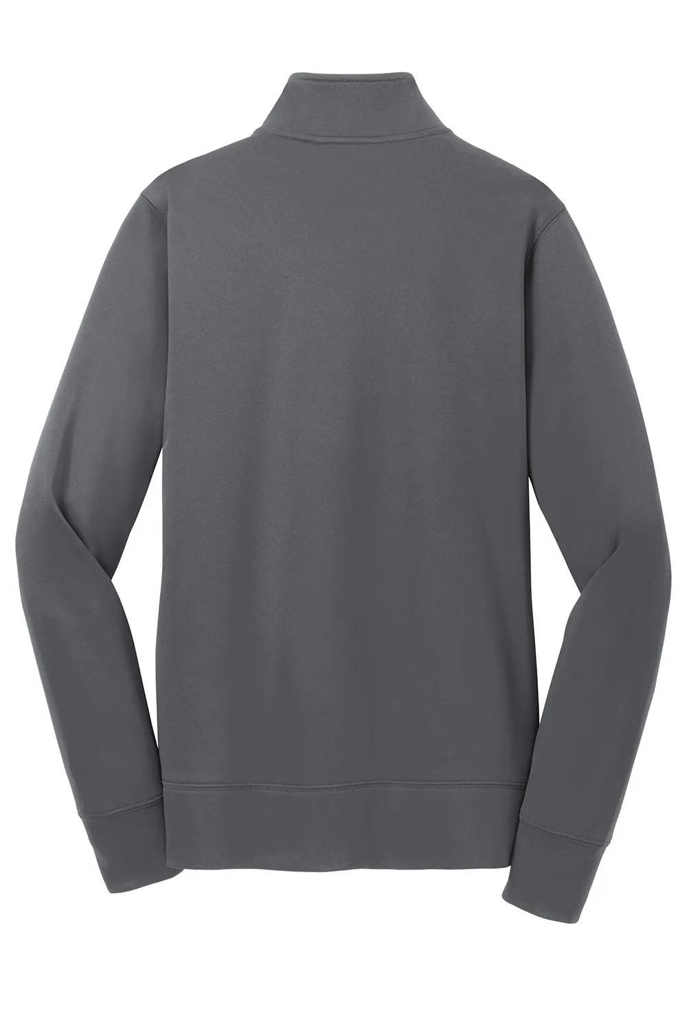 Sport-Tek Womens Sport-Wick Moisture Wicking Fleece Full Zip Sweatshirt w/ Pockets - Dark Smoke Grey