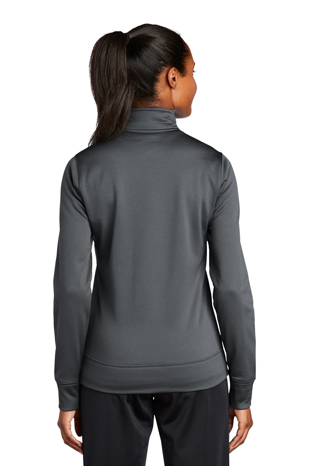 Sport-Tek Womens Sport-Wick Moisture Wicking Fleece Full Zip Sweatshirt w/ Pockets - Dark Smoke Grey