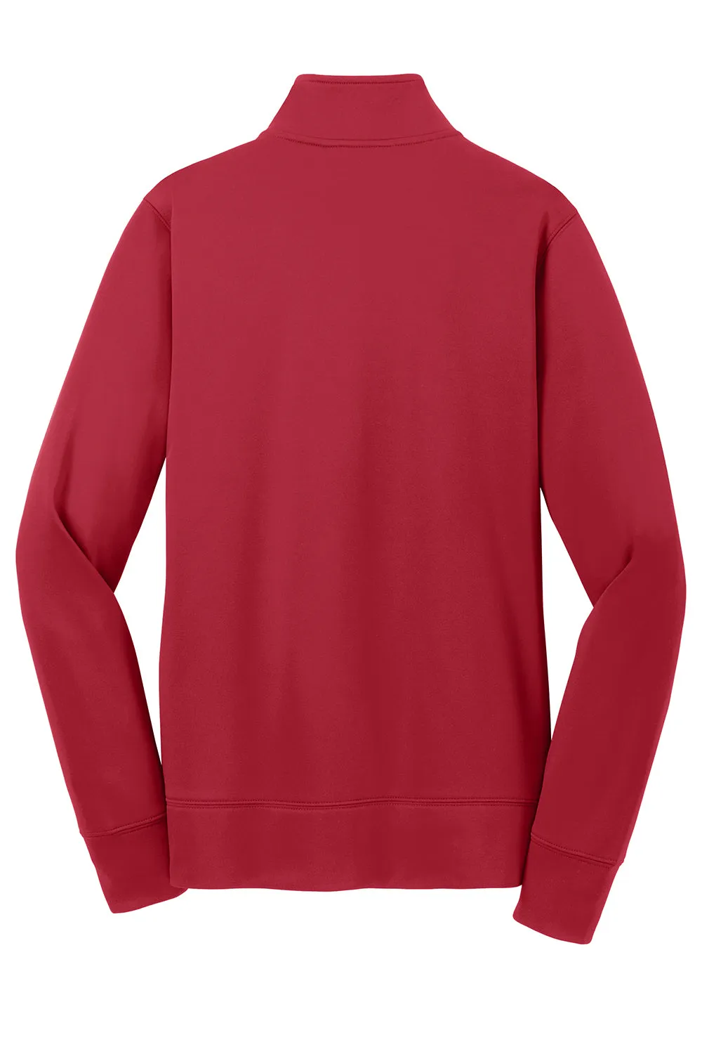 Sport-Tek Womens Sport-Wick Moisture Wicking Fleece Full Zip Sweatshirt w/ Pockets - Deep Red