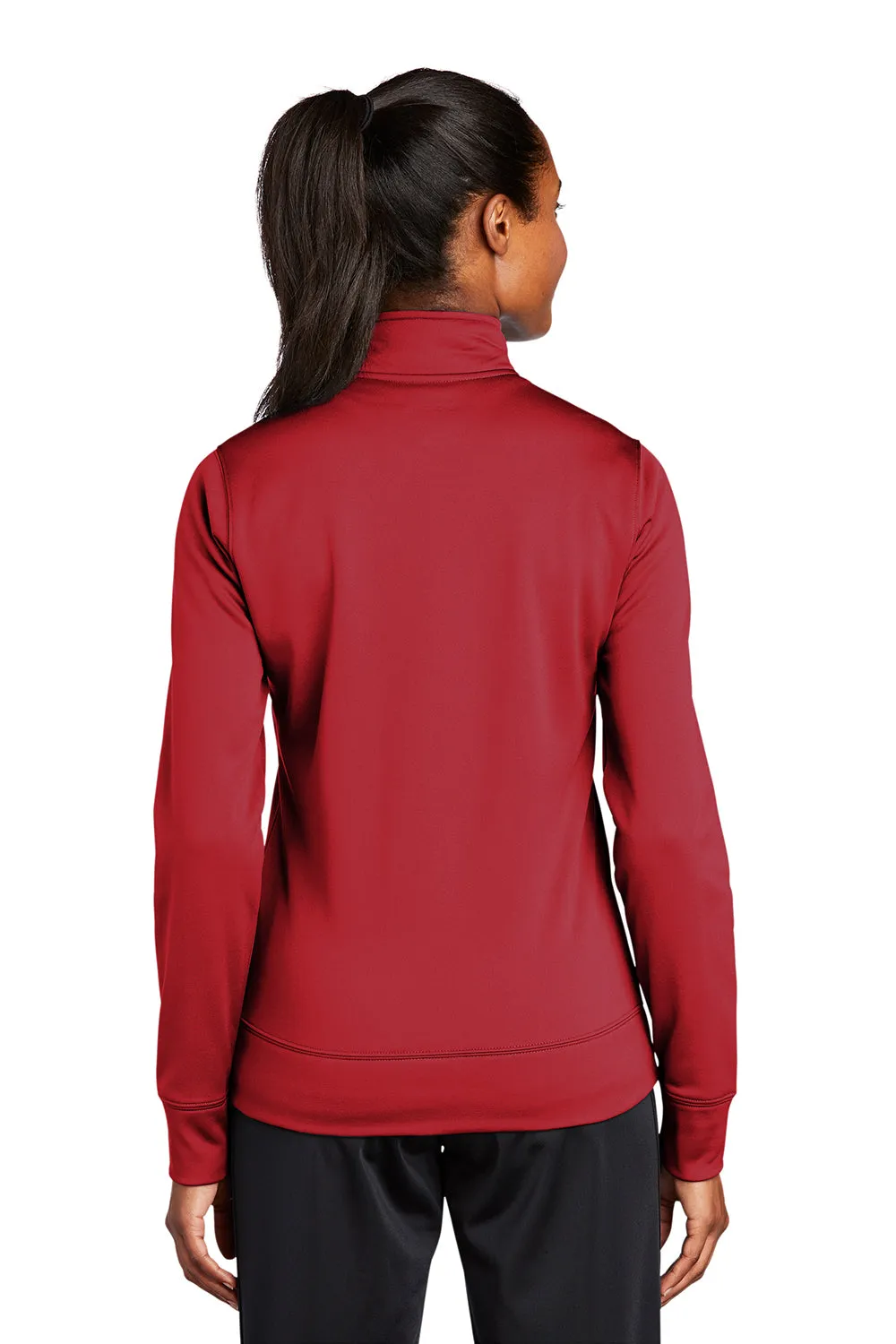 Sport-Tek Womens Sport-Wick Moisture Wicking Fleece Full Zip Sweatshirt w/ Pockets - Deep Red