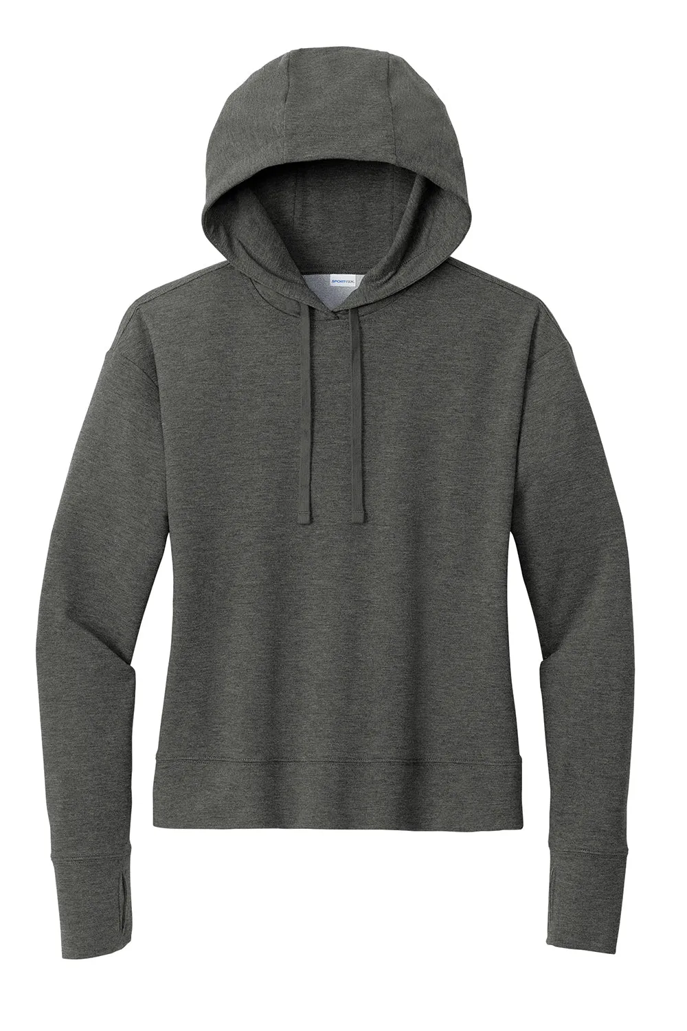 Sport-Tek Womens Sport-Wick Moisture Wicking Flex Fleece Hooded Sweatshirt Hoodie - Heather Dark Grey