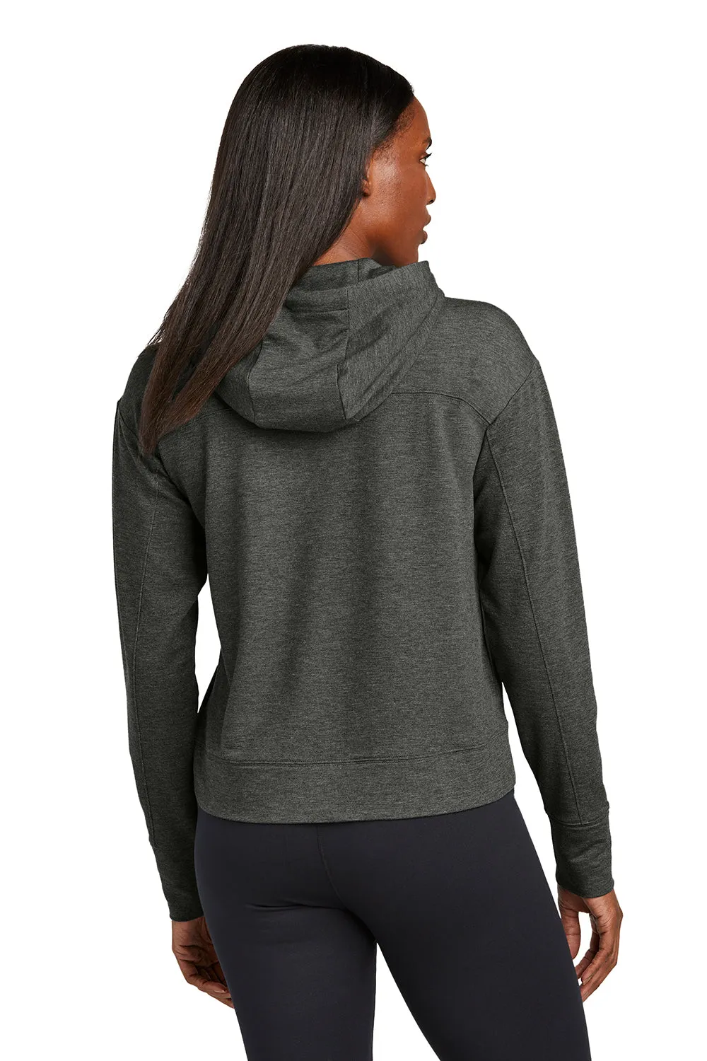 Sport-Tek Womens Sport-Wick Moisture Wicking Flex Fleece Hooded Sweatshirt Hoodie - Heather Dark Grey